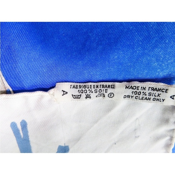 Hermès Blue and Yellow Silk Scarf - Picture 12 of 12